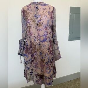 LOA-Barcelona Designer Viscose Tiered Dress Small-Fashion  Week 2018 Print.